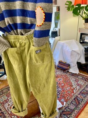 Obey Relaxed Corduroy Pants Olive  Pantalon velours côtelé style skater S